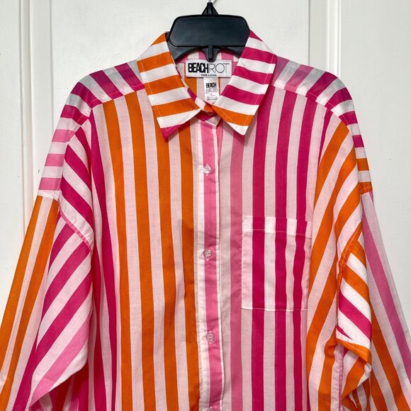 BEACH RIOT Alexa Top en Sunset Stripes Pink Orange Size S/M - Picture 8 of 10